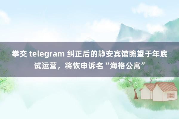 拳交 telegram 纠正后的静安宾馆瞻望于年底试运营，将恢申诉名“海格公寓”