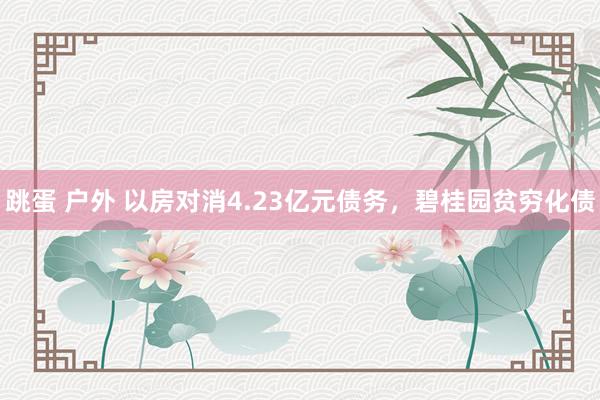 跳蛋 户外 以房对消4.23亿元债务，碧桂园贫穷化债