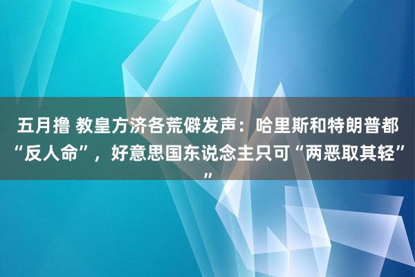 五月撸 教皇方济各荒僻发声：哈里斯和特朗普都“反人命”，好意思国东说念主只可“两恶取其轻”