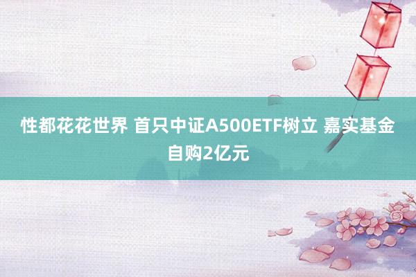 性都花花世界 首只中证A500ETF树立 嘉实基金自购2亿元