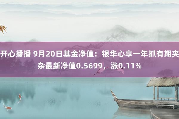 开心播播 9月20日基金净值：银华心享一年抓有期夹杂最新净值0.5699，涨0.11%