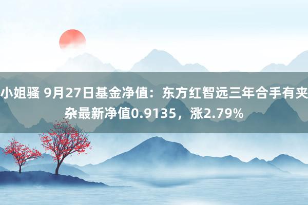 小姐骚 9月27日基金净值：东方红智远三年合手有夹杂最新净值0.9135，涨2.79%