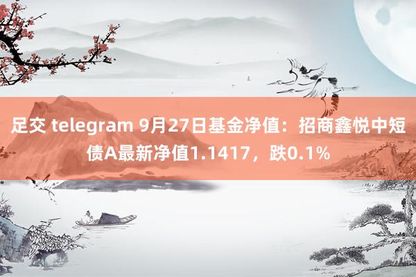 足交 telegram 9月27日基金净值：招商鑫悦中短债A最新净值1.1417，跌0.1%