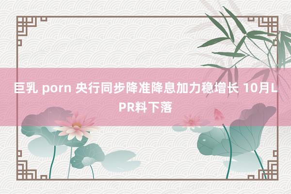 巨乳 porn 央行同步降准降息加力稳增长 10月LPR料下落