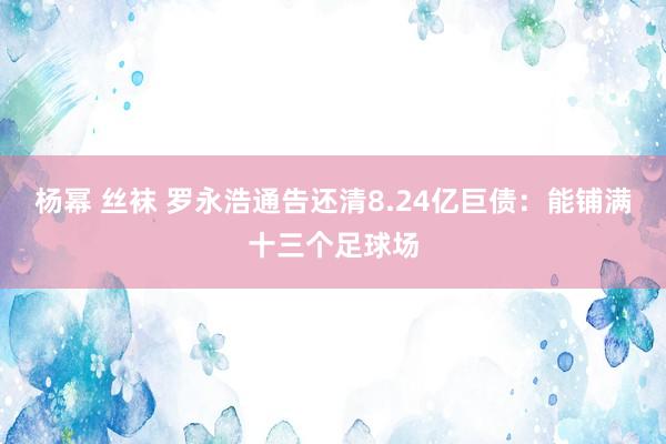 杨幂 丝袜 罗永浩通告还清8.24亿巨债：能铺满十三个足球场