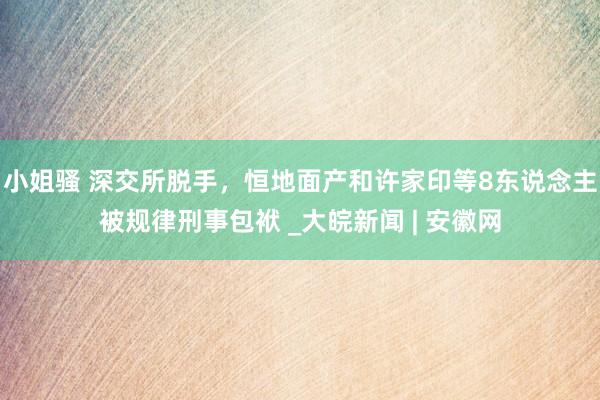 小姐骚 深交所脱手，恒地面产和许家印等8东说念主被规律刑事包袱 _大皖新闻 | 安徽网