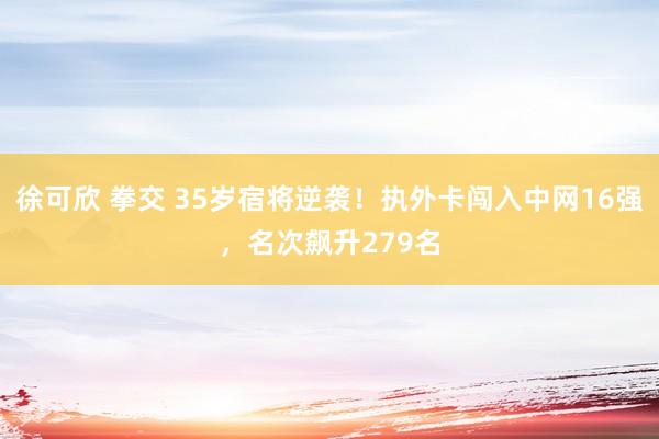 徐可欣 拳交 35岁宿将逆袭！执外卡闯入中网16强，名次飙升279名