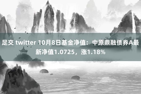 足交 twitter 10月8日基金净值：中原鼎融债券A最新净值1.0725，涨1.18%