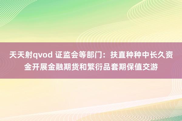 天天射qvod 证监会等部门：扶直种种中长久资金开展金融期货和繁衍品套期保值交游