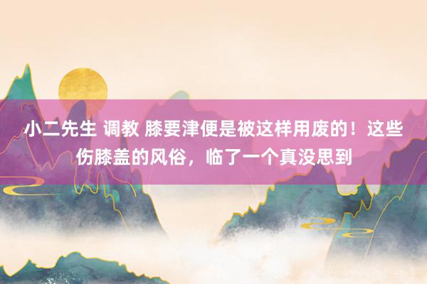 小二先生 调教 膝要津便是被这样用废的！这些伤膝盖的风俗，临了一个真没思到