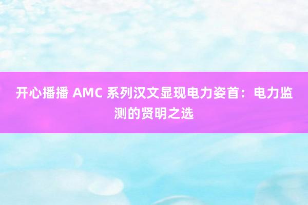 开心播播 AMC 系列汉文显现电力姿首：电力监测的贤明之选