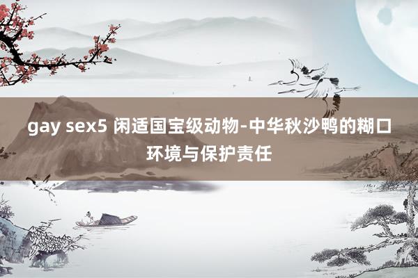 gay sex5 闲适国宝级动物-中华秋沙鸭的糊口环境与保护责任