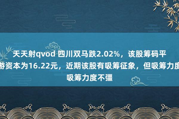 天天射qvod 四川双马跌2.02%，该股筹码平均交游资本为16.22元，近期该股有吸筹征象，但吸筹力度不彊