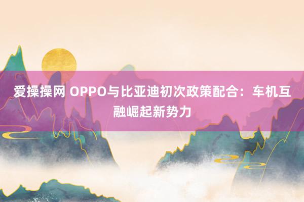 爱操操网 OPPO与比亚迪初次政策配合：车机互融崛起新势力