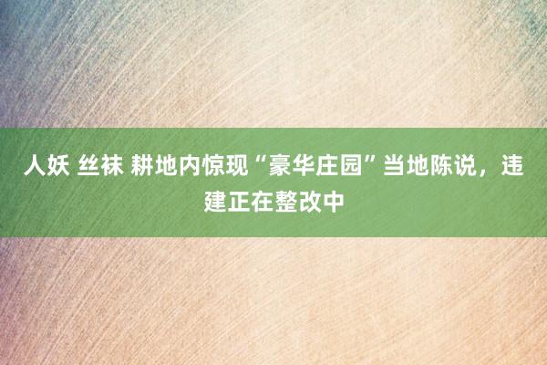 人妖 丝袜 耕地内惊现“豪华庄园”当地陈说，违建正在整改中