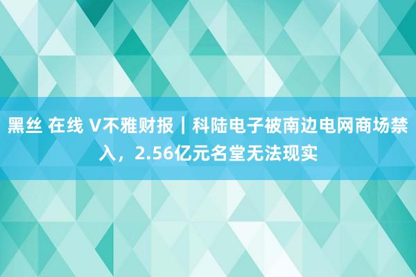 黑丝 在线 V不雅财报｜科陆电子被南边电网商场禁入，2.56亿元名堂无法现实