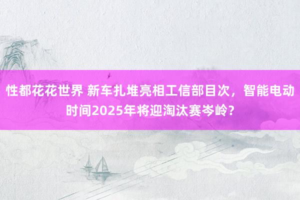 性都花花世界 新车扎堆亮相工信部目次，智能电动时间2025年将迎淘汰赛岑岭？