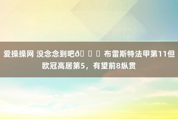 爱操操网 没念念到吧👀布雷斯特法甲第11但欧冠高居第5，有望前8纵贯