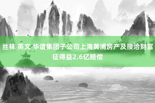 丝袜 英文 华谊集团子公司上海黄浦房产及接洽财富征得益2.6亿赔偿