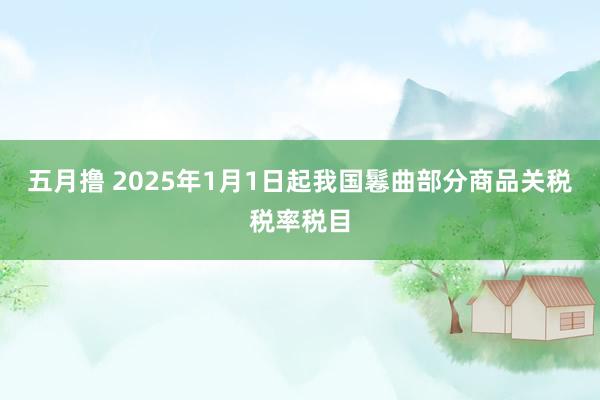 五月撸 2025年1月1日起我国鬈曲部分商品关税税率税目