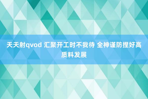 天天射qvod 汇聚开工时不我待 全神谨防捏好高质料发展