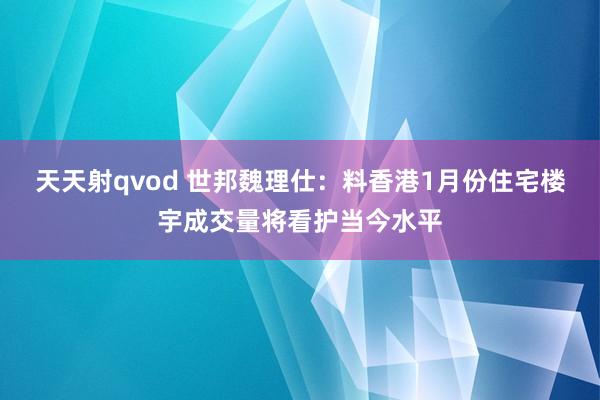 天天射qvod 世邦魏理仕：料香港1月份住宅楼宇成交量将看护当今水平