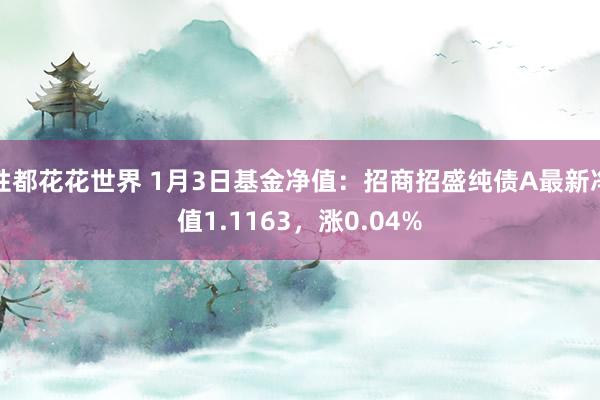 性都花花世界 1月3日基金净值：招商招盛纯债A最新净值1.1163，涨0.04%