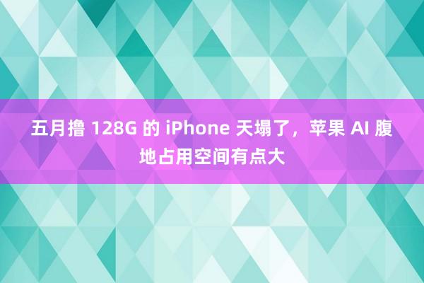 五月撸 128G 的 iPhone 天塌了，苹果 AI 腹地占用空间有点大