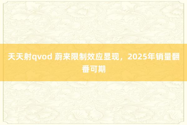 天天射qvod 蔚来限制效应显现，2025年销量翻番可期