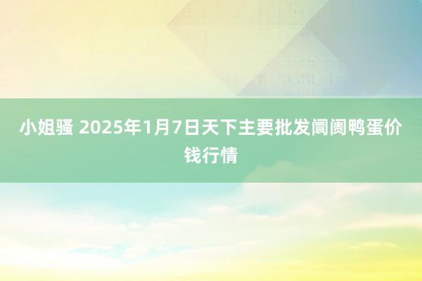 小姐骚 2025年1月7日天下主要批发阛阓鸭蛋价钱行情