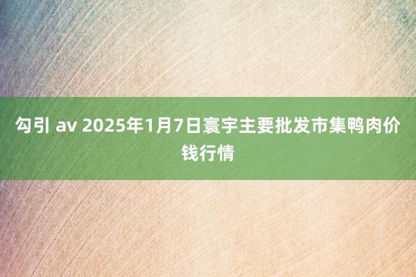 勾引 av 2025年1月7日寰宇主要批发市集鸭肉价钱行情