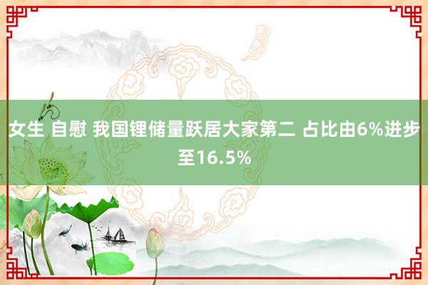 女生 自慰 我国锂储量跃居大家第二 占比由6%进步至16.5%