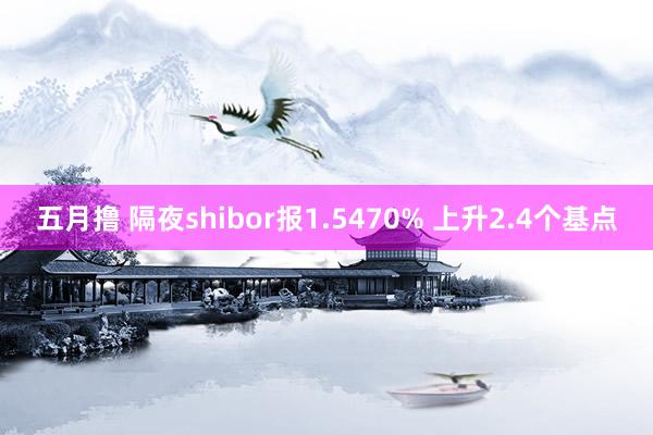 五月撸 隔夜shibor报1.5470% 上升2.4个基点