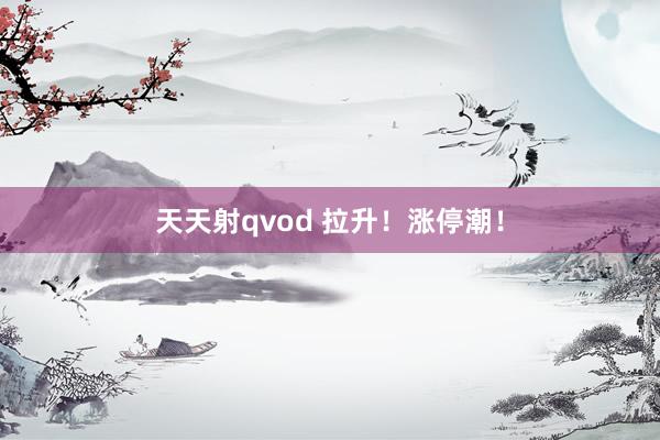 天天射qvod 拉升！涨停潮！