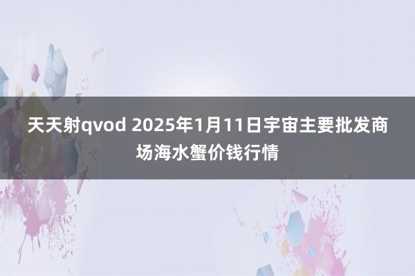 天天射qvod 2025年1月11日宇宙主要批发商场海水蟹价钱行情