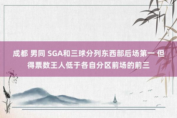 成都 男同 SGA和三球分列东西部后场第一 但得票数王人低于各自分区前场的前三