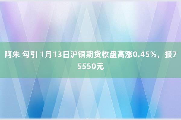 阿朱 勾引 1月13日沪铜期货收盘高涨0.45%，报75550元