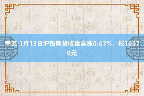 拳交 1月13日沪铅期货收盘高涨0.67%，报16570元