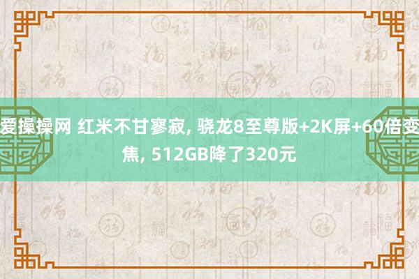 爱操操网 红米不甘寥寂， 骁龙8至尊版+2K屏+60倍变焦， 512GB降了320元