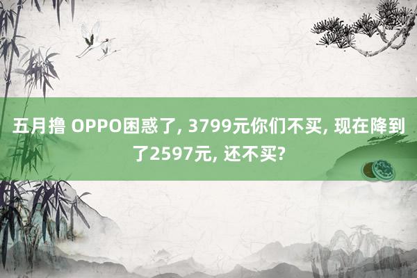 五月撸 OPPO困惑了， 3799元你们不买， 现在降到了2597元， 还不买?